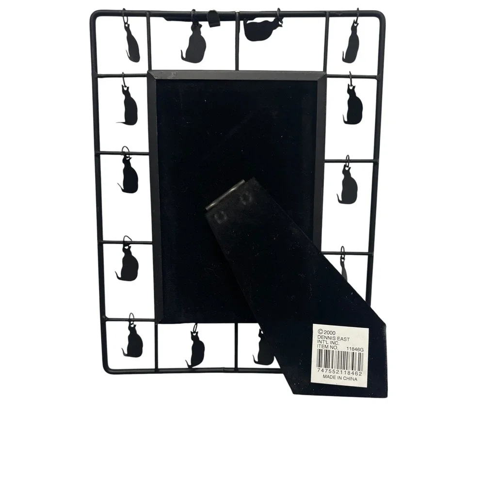 Island Trading Dennis East Intl Black Metal Wire Cat Silhouette 4x6 Pic Frame